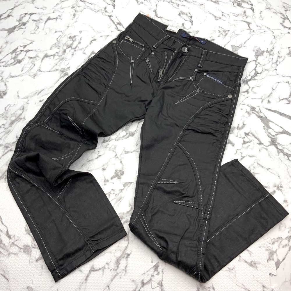Men's Cipo & Baxx C0812 Coated Black Denim Pants